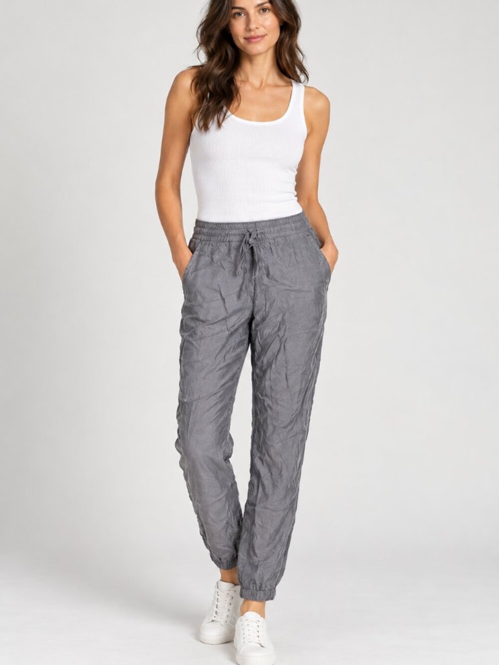 Johnny Was Gray Cupro Blend Pull On Jogger Pants Size S